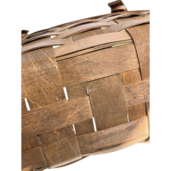 Vintage Signed 1984 Longaberger Sleigh Vegetable Fruit Basket Large 2 Handles - Picture 9 of 11